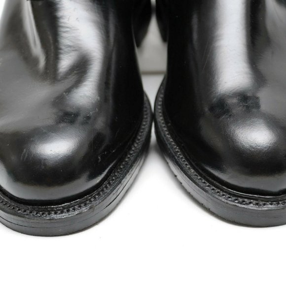 Vintage Black Leather Harness Beatle Ankle Boots Mens 10 E Made in USA Gumsole main image 6